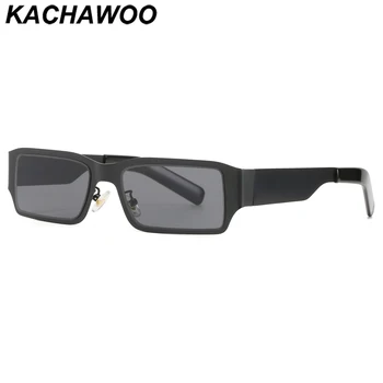 Kachawoo vintage akiniai nuo saulės moterims, kvadratinis, nerūdijančio plieno, metalo mados saulės akiniai vyrams stačiakampio juoda sidabrinė 2021 m. Vasaros