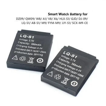 1-4pcs Smart Watch Baterija Patvari SmartWatch LQ-S1, 3,7 V 380mA Ličio Įkraunama Baterija DZ09 W8 A1 QW09 KSW-S6 RYX-NX9