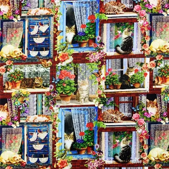 110cm Plotis Naminių kačių balkonas lentynoje medvilnės audinio Siuvimo Quilting lolita dress audinio 