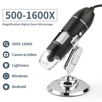 1600X Nešiojamųjų Elektroninių Skaitmeninis Mikroskopas Litavimo LED didinamasis stiklas Fotoaparatą, Nešiojamą USB Mikroskopą, Mobiliųjų Telefonų Remontas