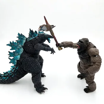 2021 Godzilla VS King Kong Monstras Minkštos Gumos Didelės Lėlės Veiksmų Skaičius, 16CM PVC Modelis Fury Dinozaurų Jungtinio Kilnojamojo Figma
