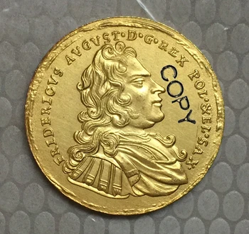24-k Gpld-Padengti 1697 Lenkijos monetų KOPIJUOTI 27.6 mm