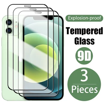 3PCS Grūdintas Stiklas iPhone 6 6S 7 8 Plus SE 2020 Screen Protector, iPhone XR X XS Max 11 12 13 Pro Mini Stiklo