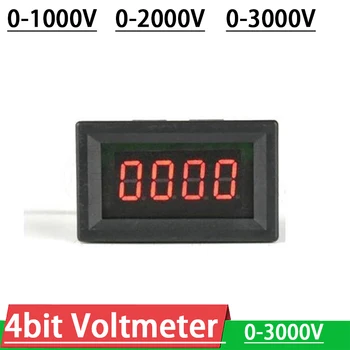 4bit LED DC 0-1000V 2000V 3000V Voltmeter aukšto tikslumo skaitmeninis LED ekranas, aukštos įtampos VOLTAS metrui 5V baterija 12V