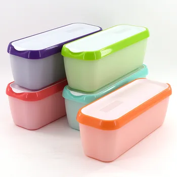 6 Spalvų Didelis Stačiakampio Formos Ledų Dėžutės Plastikinės Talpinimo Šaldytuve Talpinimo Maisto Konteineriai, Virtuvė, Sandėliavimo