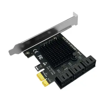 ASM1166 SATA PCIe Adapteris, 6 Port SATA III PCI Express 3.0 X1 Valdytojas Plėtimosi Kortelės Adapteris, Vaizdo plokštės, Kabelių Extender 2021