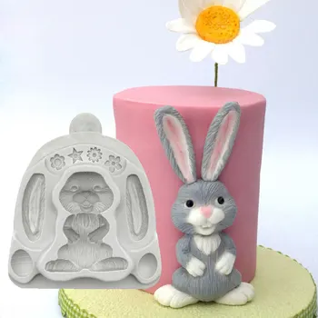 Easter Bunny Ir Kiaušiniai Silikono Formos Minkštas Formos Tortas Dekoravimo Priemonės Šokolado Gumpaste Formų, Sugarcraft, Virtuvė, Mini