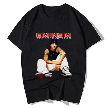 Eminem Pykčio Valdymo Kelionių 2002 Marškinėliai Vyrams Derliaus Harajuku Juokingas Animacinių Filmų Punk Unisex Hip-Hop Viršūnes Grafinis Tees Vyrų Viršūnės