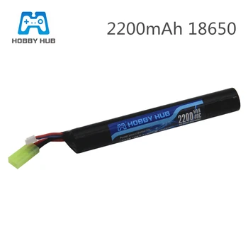 Hobis Hub Lipo Maitinimo Baterijos Airsoft gub baterijos 7.4 V, 2200MAH 40C AKKU Mini Airsoft žaislai Ginklą, 7.4 V, 2200mAh Baterijos modelio dalys
