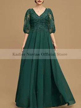 Kadier Novias Ilgai Tamsiai Žalios spalvos Šifono Motina Nuotakos Suknelės 2023 Moterų Suknelės Šalies 2022 Vestuvės Dress