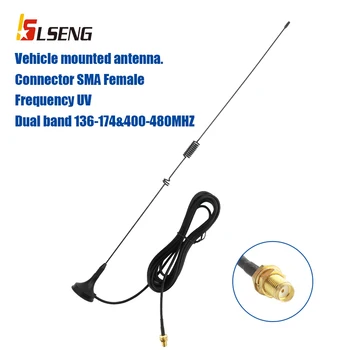 LSENG Transporto priemonės Sumontuota Antena Dual Band UV VHF/UHF 144/430Mhz Antenos Du Būdu Radijo Jungtis Kenwood Baofeng UV-5R 888S