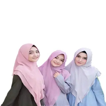 Malaizija tudung labuh šifono skara moterų hijab musulmonų bawal aikštėje momentinių hijab