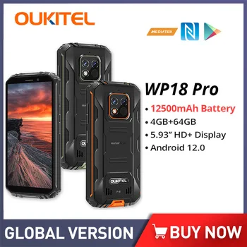 Oukitel Wp18 Pro Patikima išmaniųjų telefonų 12500mah 4gb Ram 64gb Rom atsparus smūgiams Mobilusis Telefonas Android Atrakinta mobilusis Telefonas