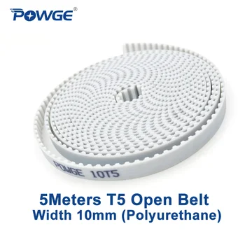 POWGE 5Meters Trapecijos T5 Atidaryti sinchroninio diržas T5-10mm, plotis 10mm Poliuretano plieno PU 10T5 atidaryti Laikas Diržai 3D spausdintuvas
