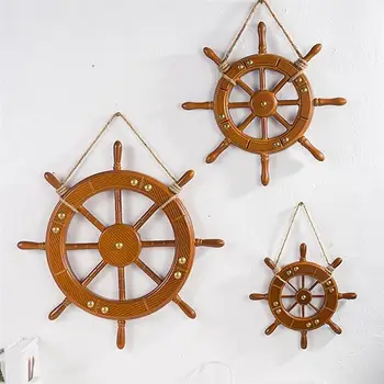 Ratų Laivų Laivybos Mediniai Vairo Sienos Medžio Kabo Valtis Piratų Dekoravimas Ornamentais Ornamentu Dekoravimui Vairo Šalies Paplūdimys