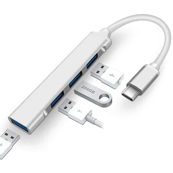USB C HUB 3.0 C Tipo 3.1 4 USB Port Multi Splitter kabelis, OTG Adapteris, Skirtas 